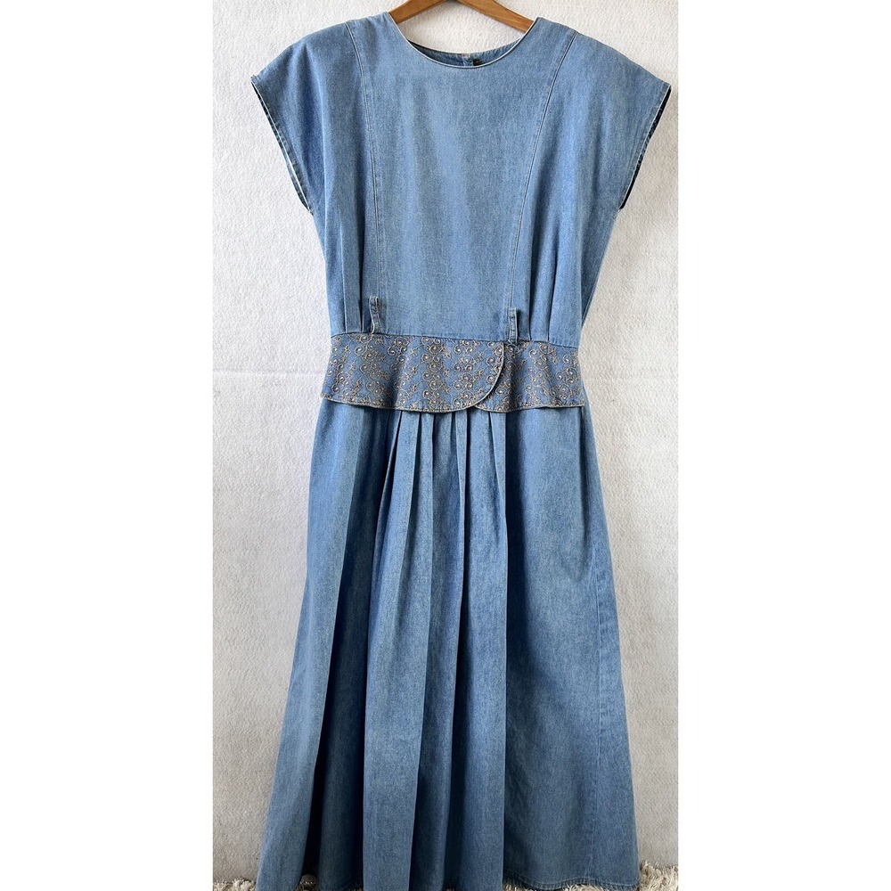 VTG 80's Jean Dress Retro Stuart Alan Sz 12 Women's